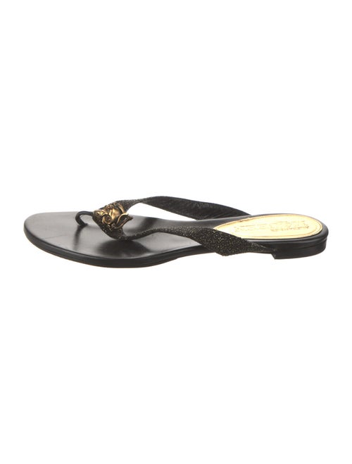 Alexander McQueen Skull Leather Flip Flops