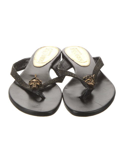 Alexander McQueen Skull Leather Flip Flops