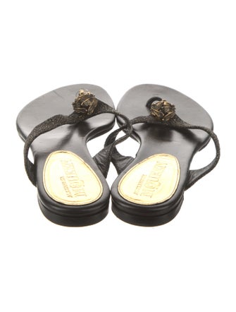 Alexander McQueen Skull Leather Flip Flops