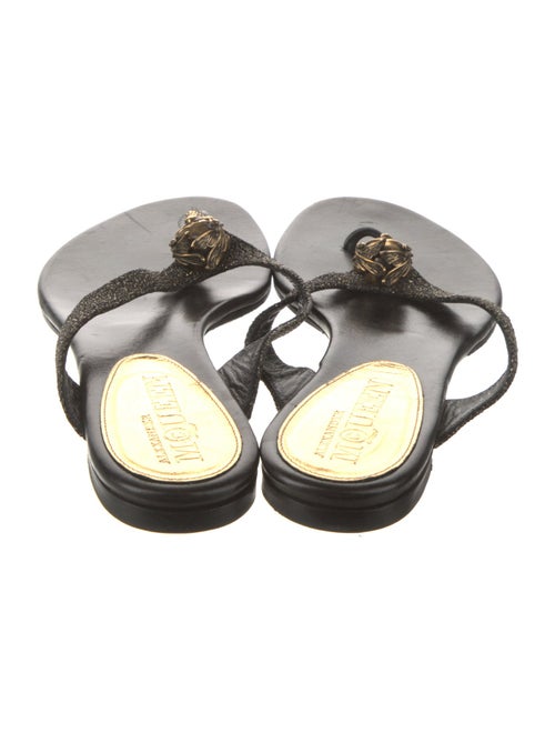 Alexander McQueen Skull Leather Flip Flops