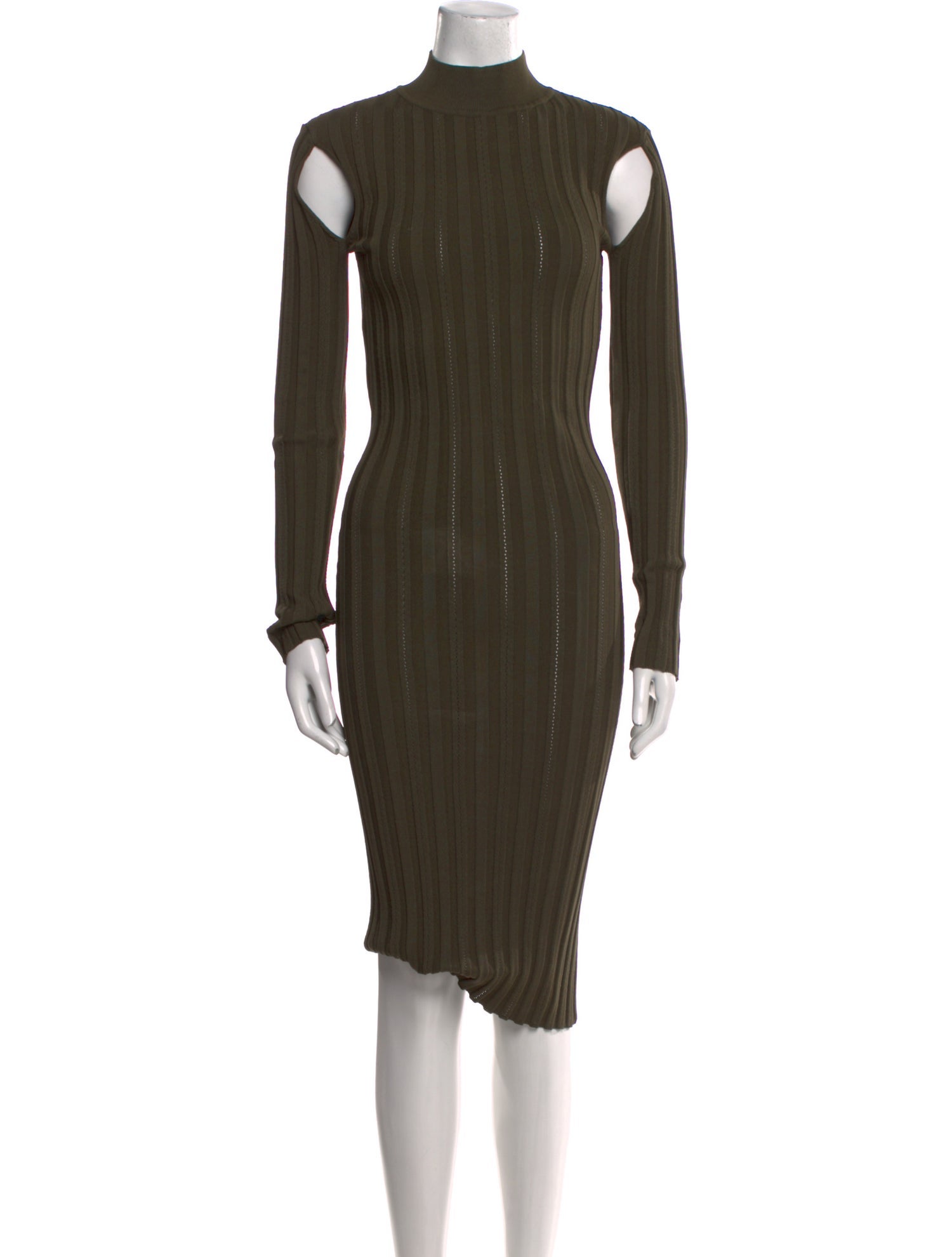 McQ Alexander McQueen Mock Neck Midi Length Dress