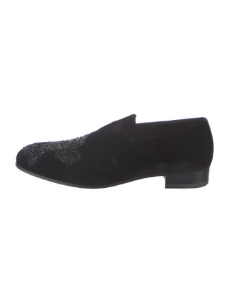 Alexander McQueen Skull Velvet Loafers