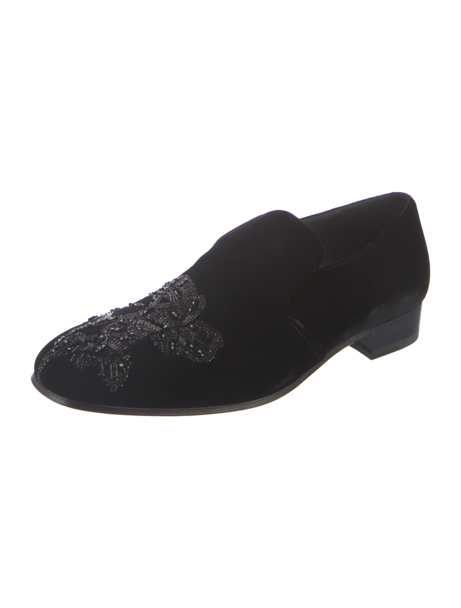 Alexander McQueen Skull Velvet Loafers