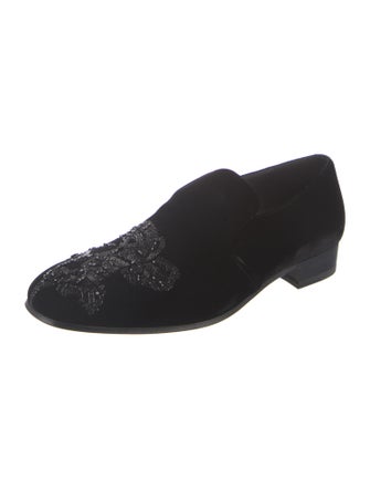 Alexander McQueen Skull Velvet Loafers