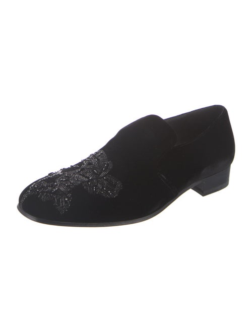 Alexander McQueen Skull Velvet Loafers