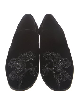 Alexander McQueen Skull Velvet Loafers