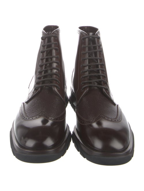Alexander McQueen Leather Lace-Up Boots
