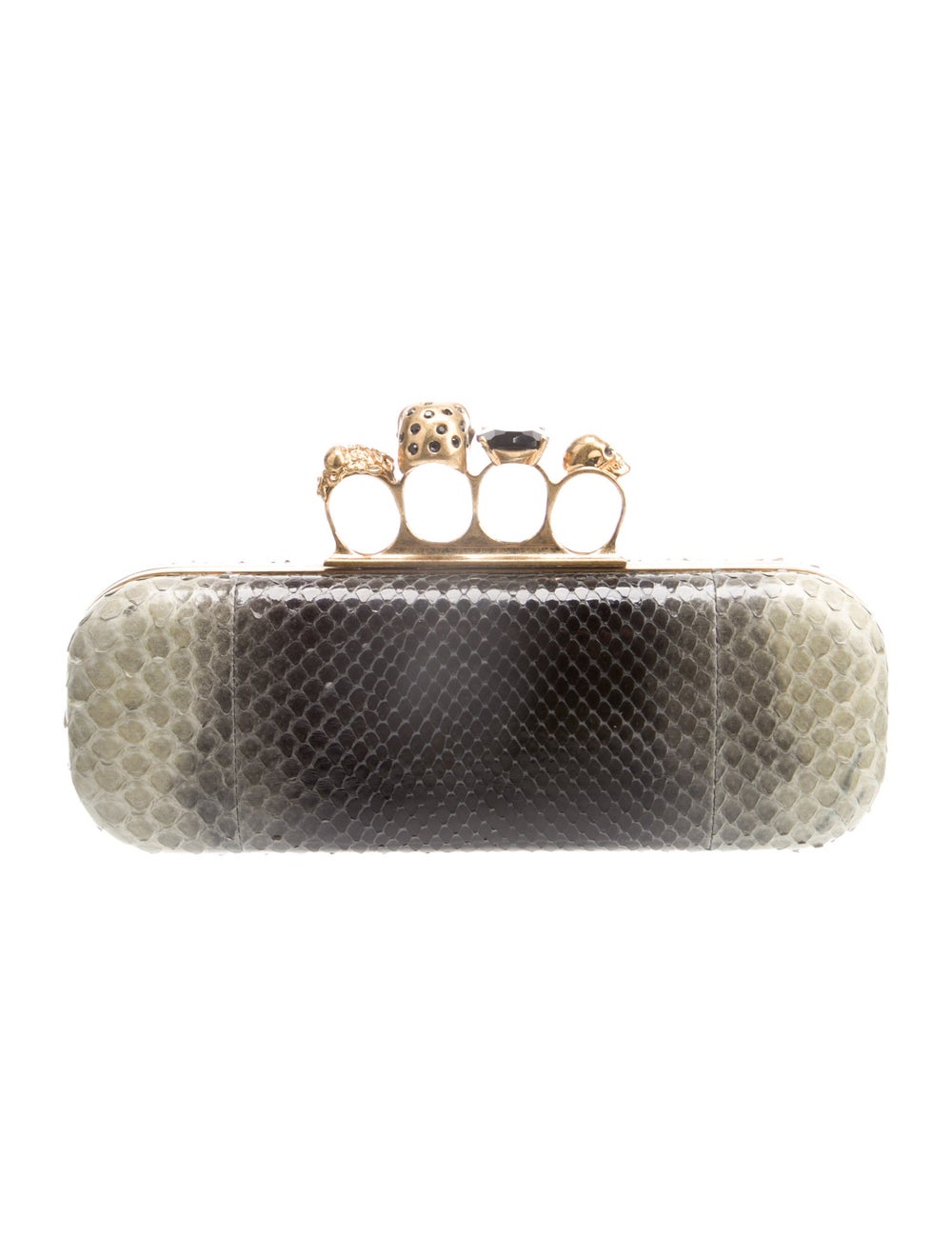 Alexander McQueen Clutch Black Python Animal Prin… - image 4