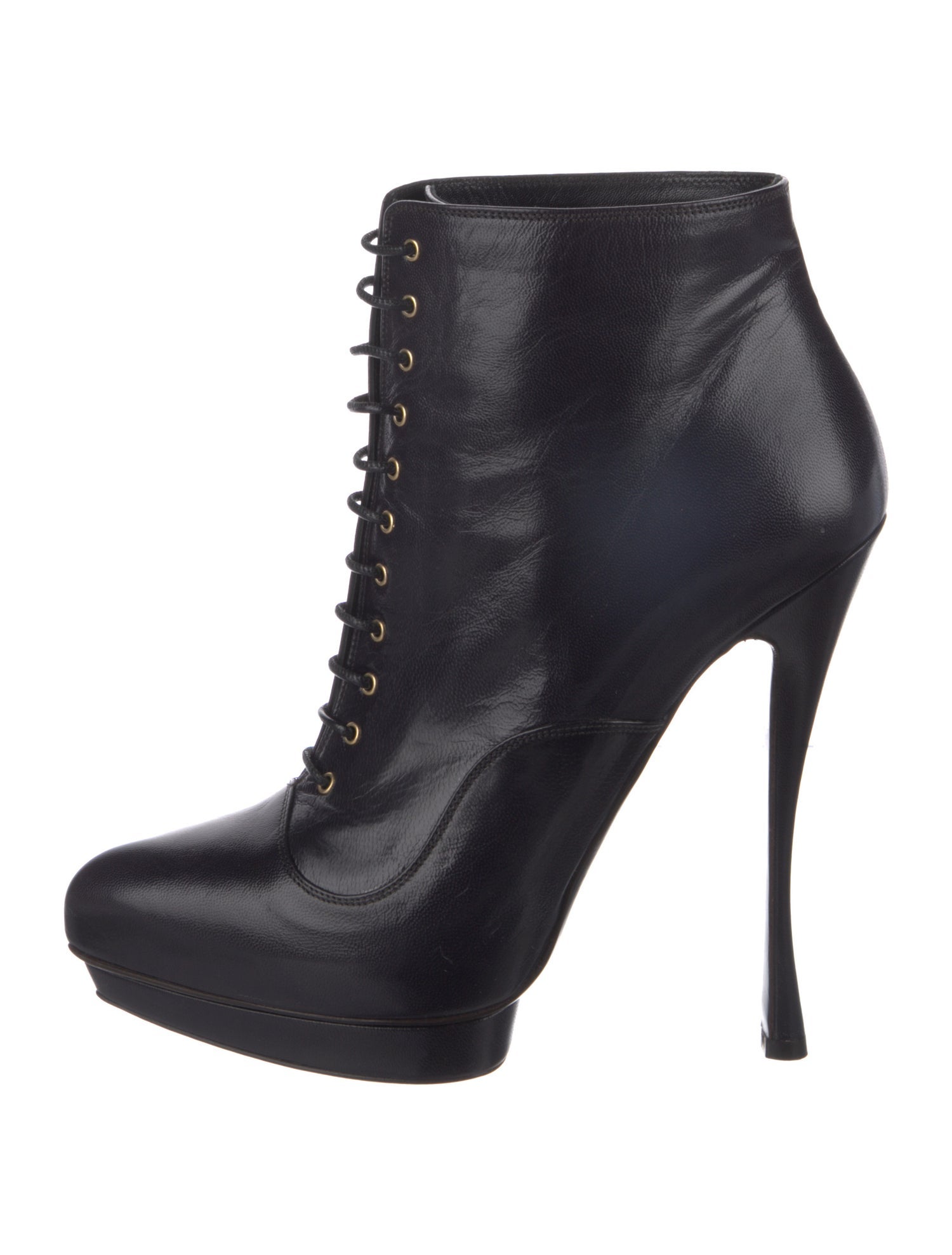 Alexander McQueen Leather Lace-Up Boots