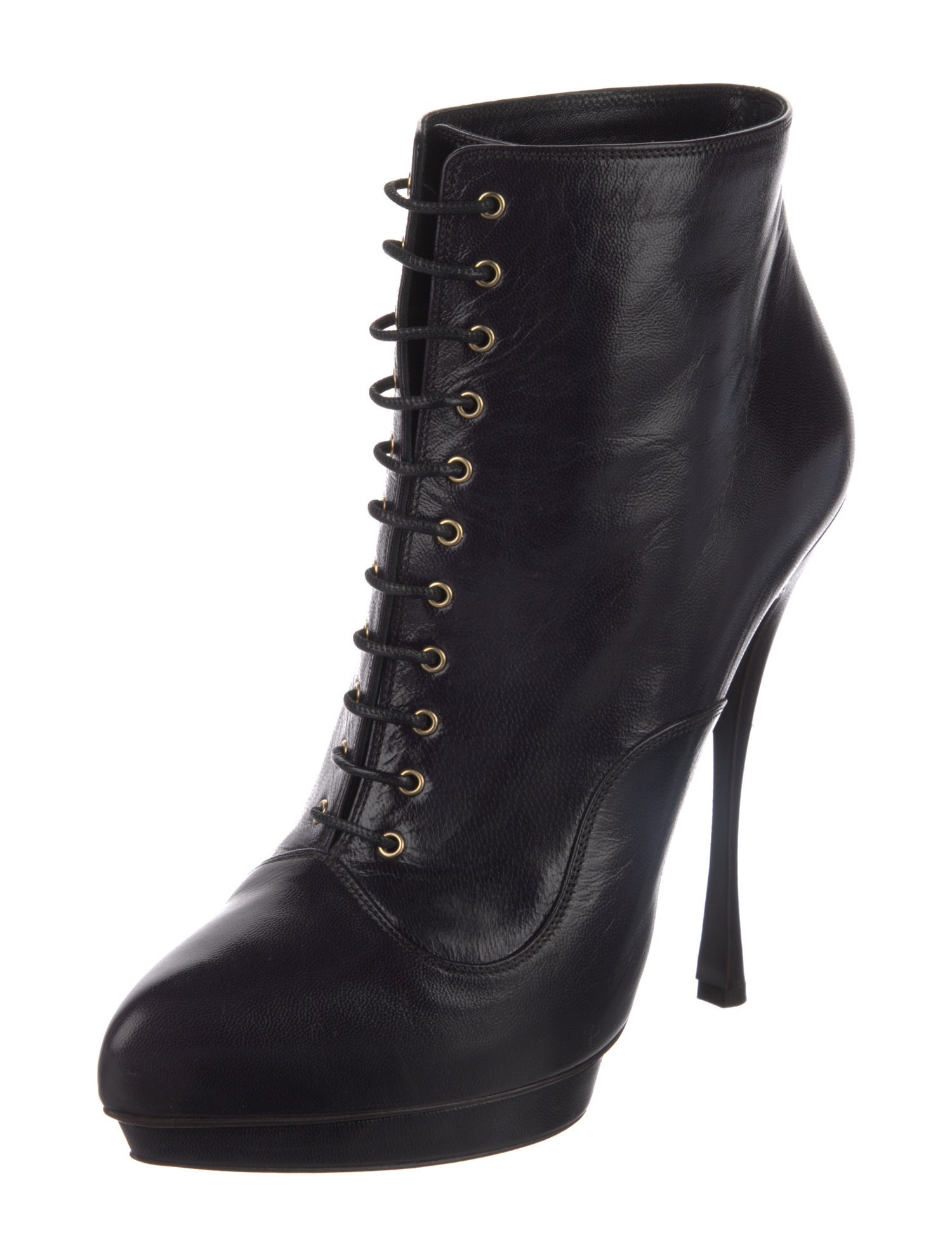 Alexander McQueen Leather Lace-Up Boots