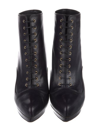 Alexander McQueen Leather Lace-Up Boots