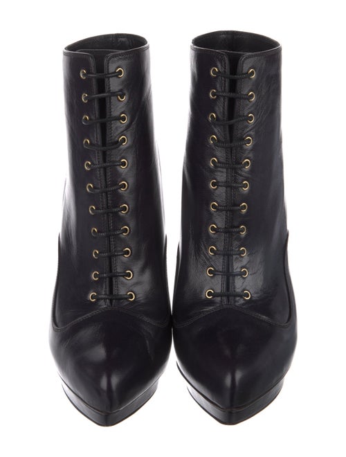 Alexander McQueen Leather Lace-Up Boots