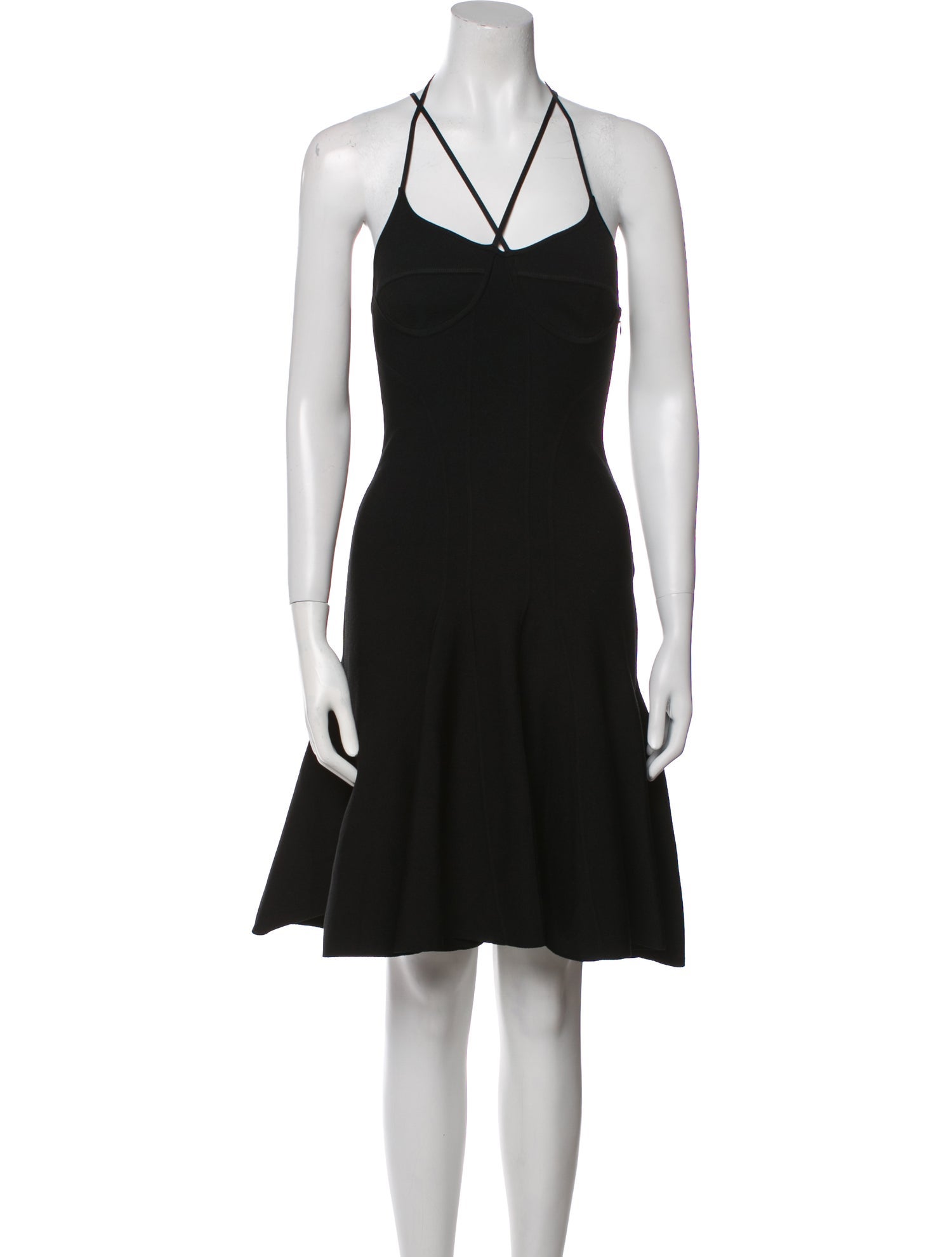 Alexander McQueen Halterneck Knee-Length Dress
