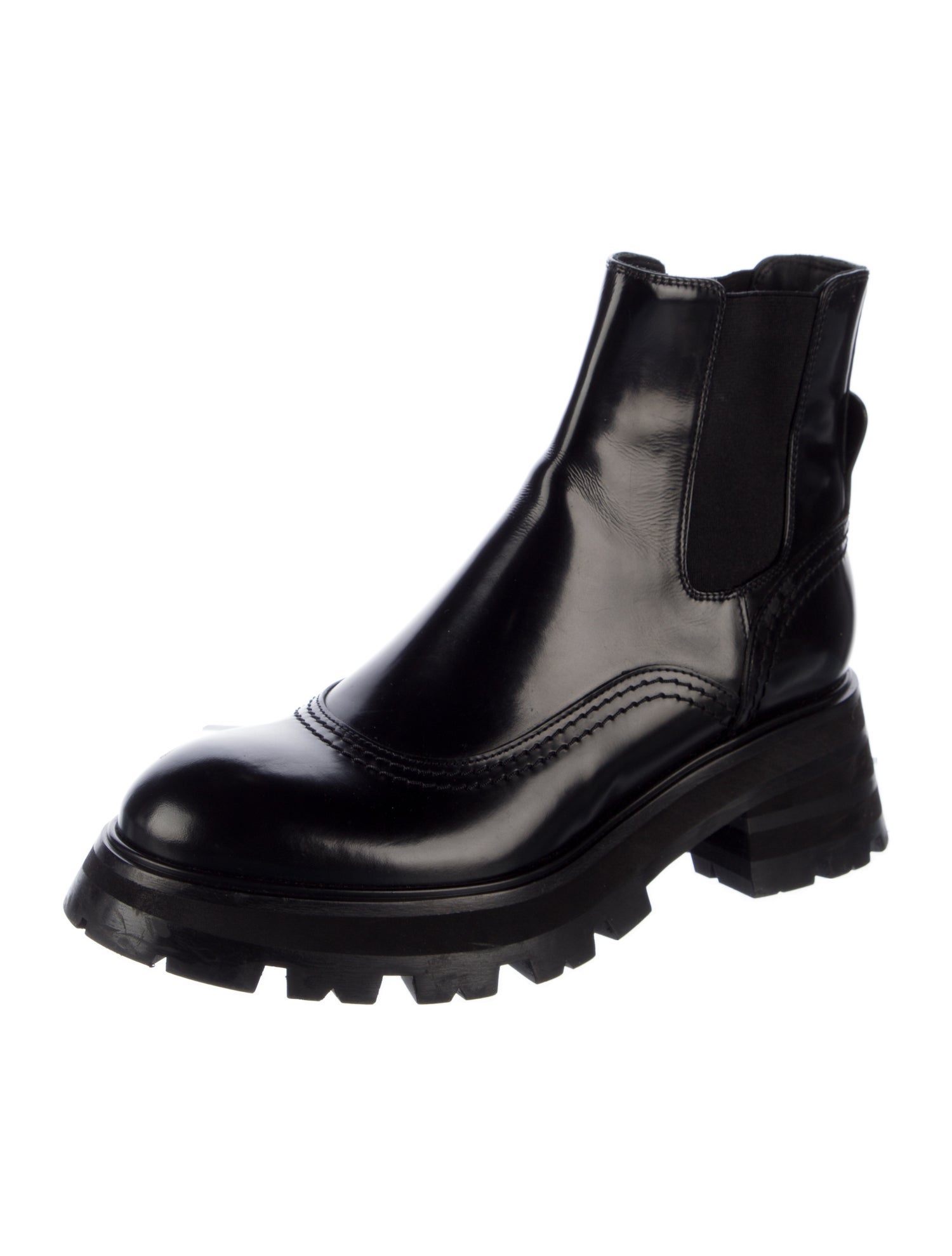 Alexander McQueen Patent Leather Chelsea Boots
