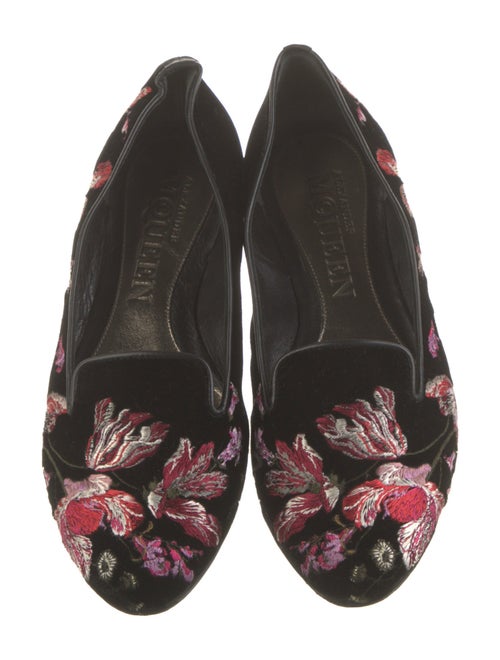 Alexander McQueen Velvet Floral Print Loafers