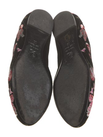 Alexander McQueen Velvet Floral Print Loafers