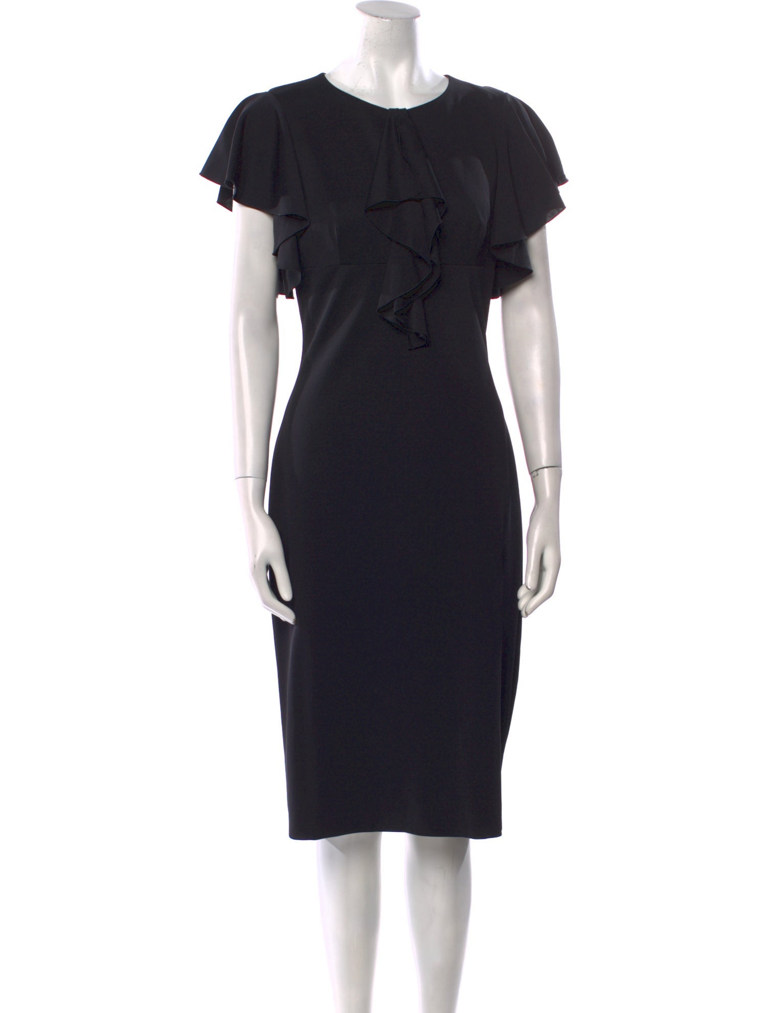 Alexander McQueen Crew Neck Midi Length Dress