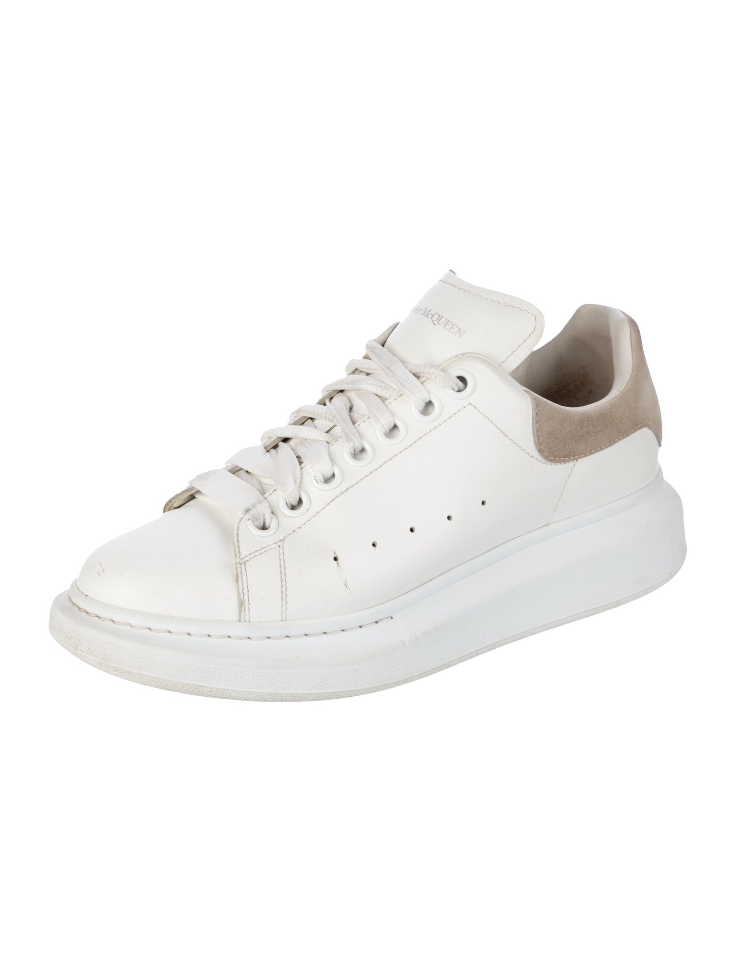 Alexander McQueen Leather Colorblock Pattern Sneakers