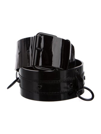 Alexander McQueen Wide Patent Leather Belt