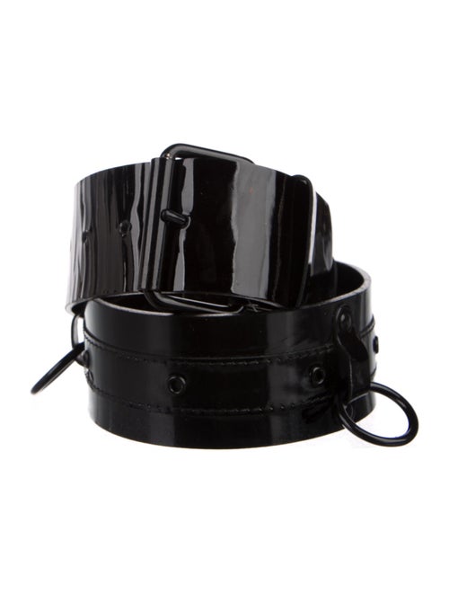 Alexander McQueen Wide Patent Leather Belt
