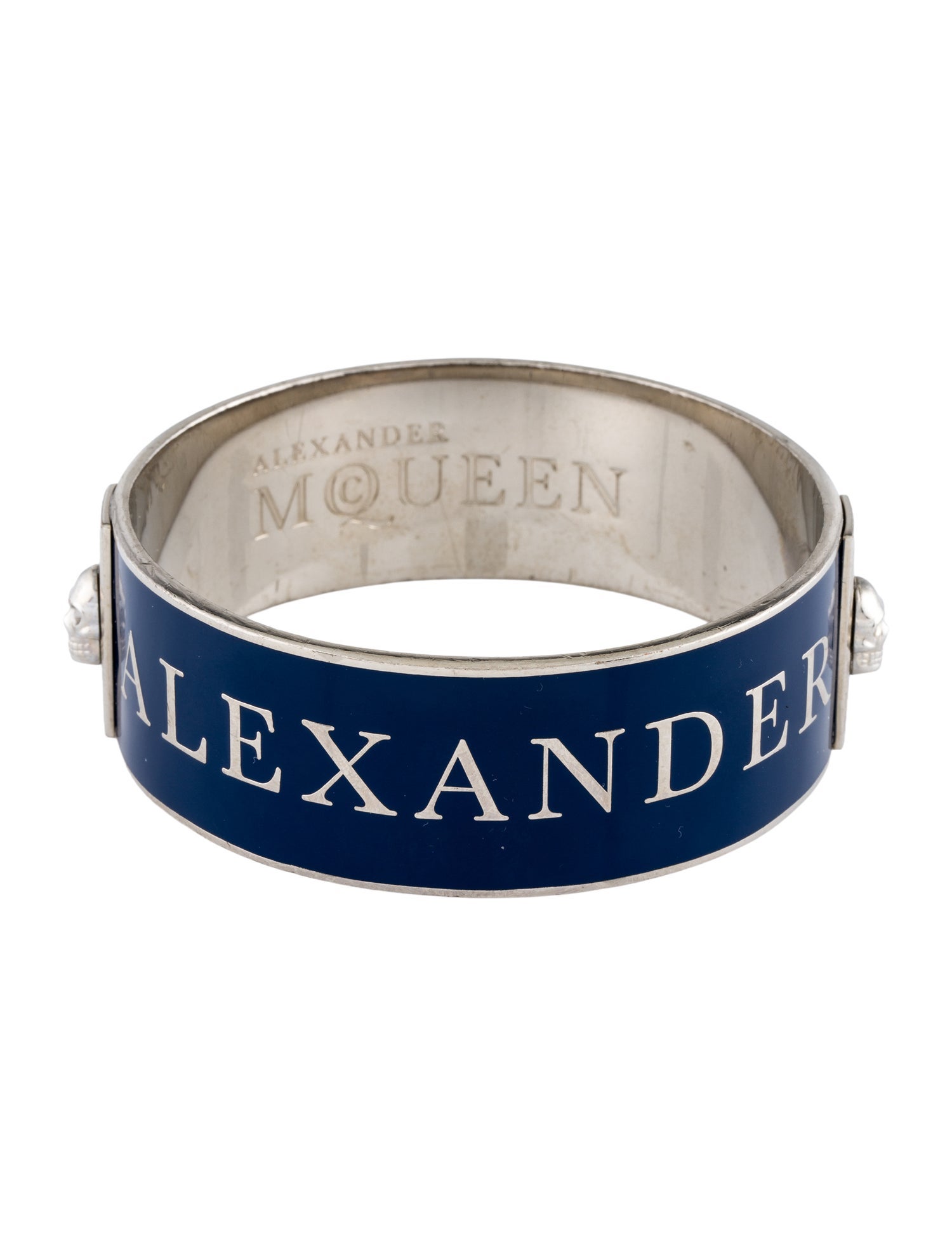 Alexander McQueen Logo Enamel Bangle Bracelet