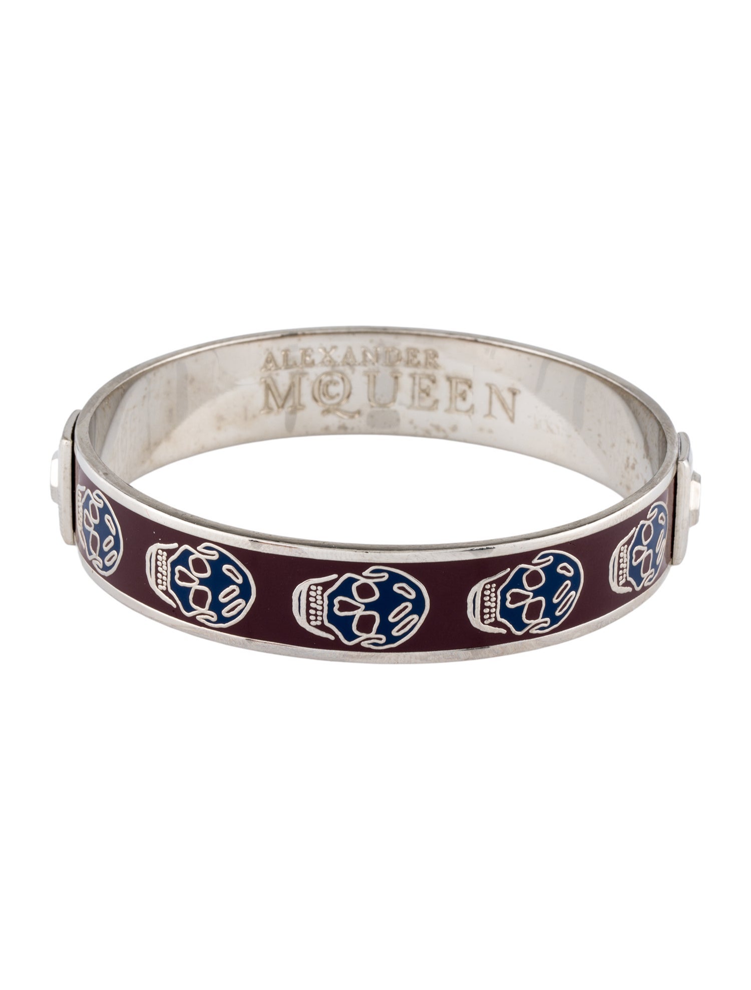 Alexander McQueen Enamel Skull Bangle Bracelet