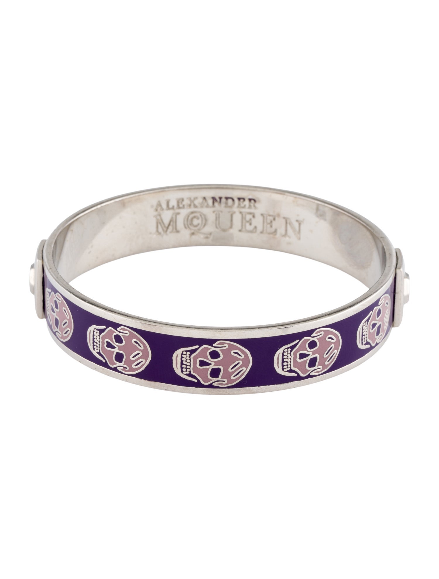 Alexander McQueen Enamel Skull Bangle Bracelet