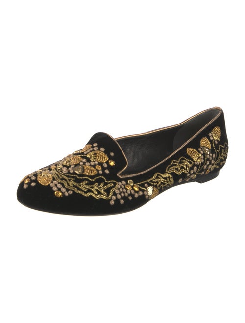 Alexander McQueen Velvet Patterned Loafers