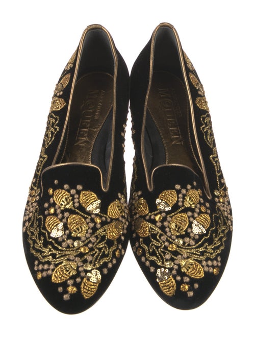 Alexander McQueen Velvet Patterned Loafers