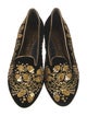 Alexander McQueen Velvet Patterned Loafers