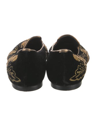 Alexander McQueen Velvet Patterned Loafers