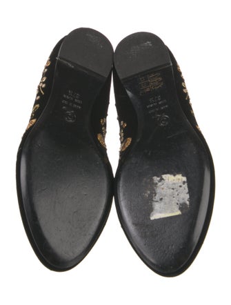 Alexander McQueen Velvet Patterned Loafers