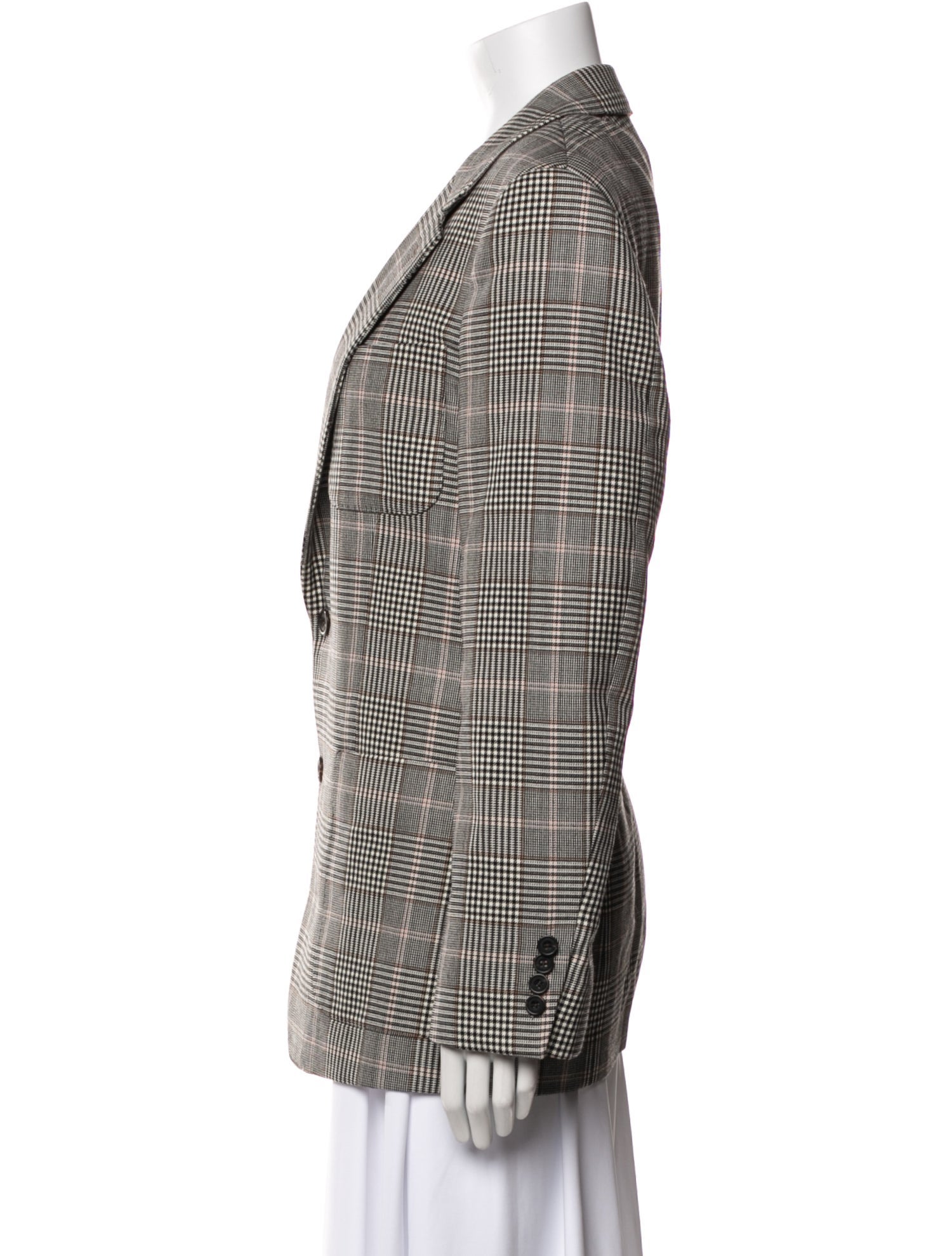Alexander McQueen Wool Plaid Print Blazer