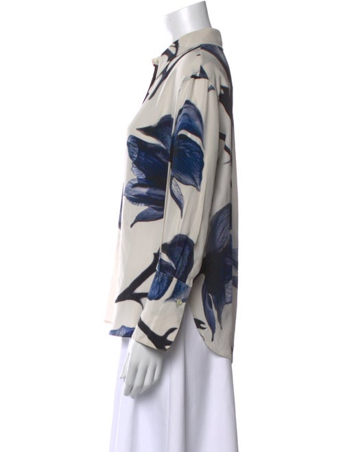 Alexander McQueen Silk Printed Button-Up Top