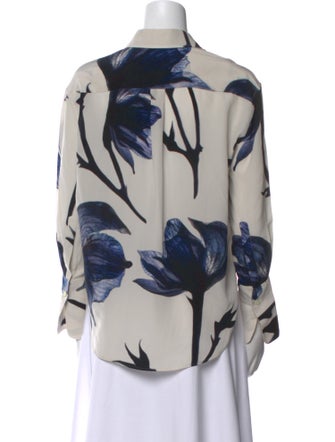 Alexander McQueen Silk Printed Button-Up Top