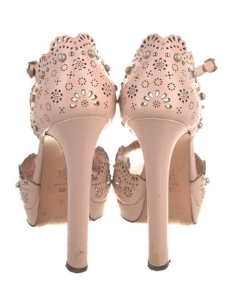 Alexander McQueen Leather Lasercut Accents D'Orsay Pumps