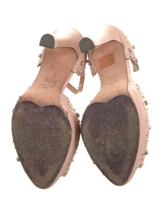 Alexander McQueen Leather Lasercut Accents D'Orsay Pumps