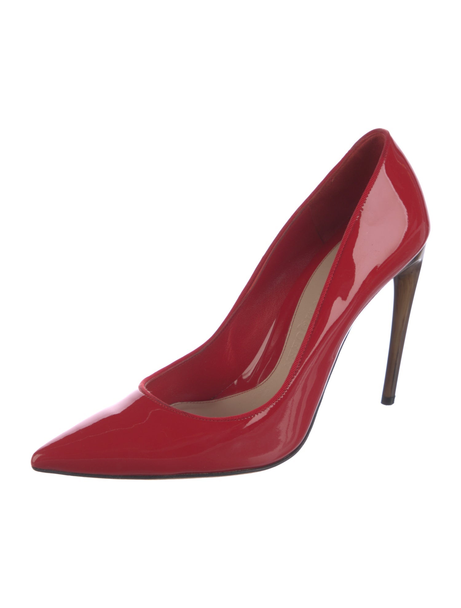 Alexander McQueen Patent Leather Grosgrain Trim Pumps