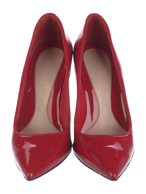 Alexander McQueen Patent Leather Grosgrain Trim Pumps
