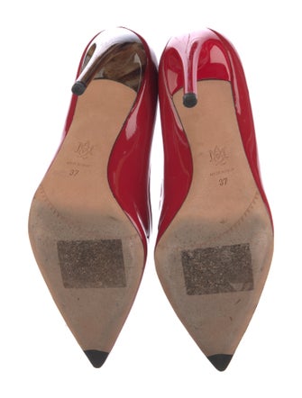 Alexander McQueen Patent Leather Grosgrain Trim Pumps