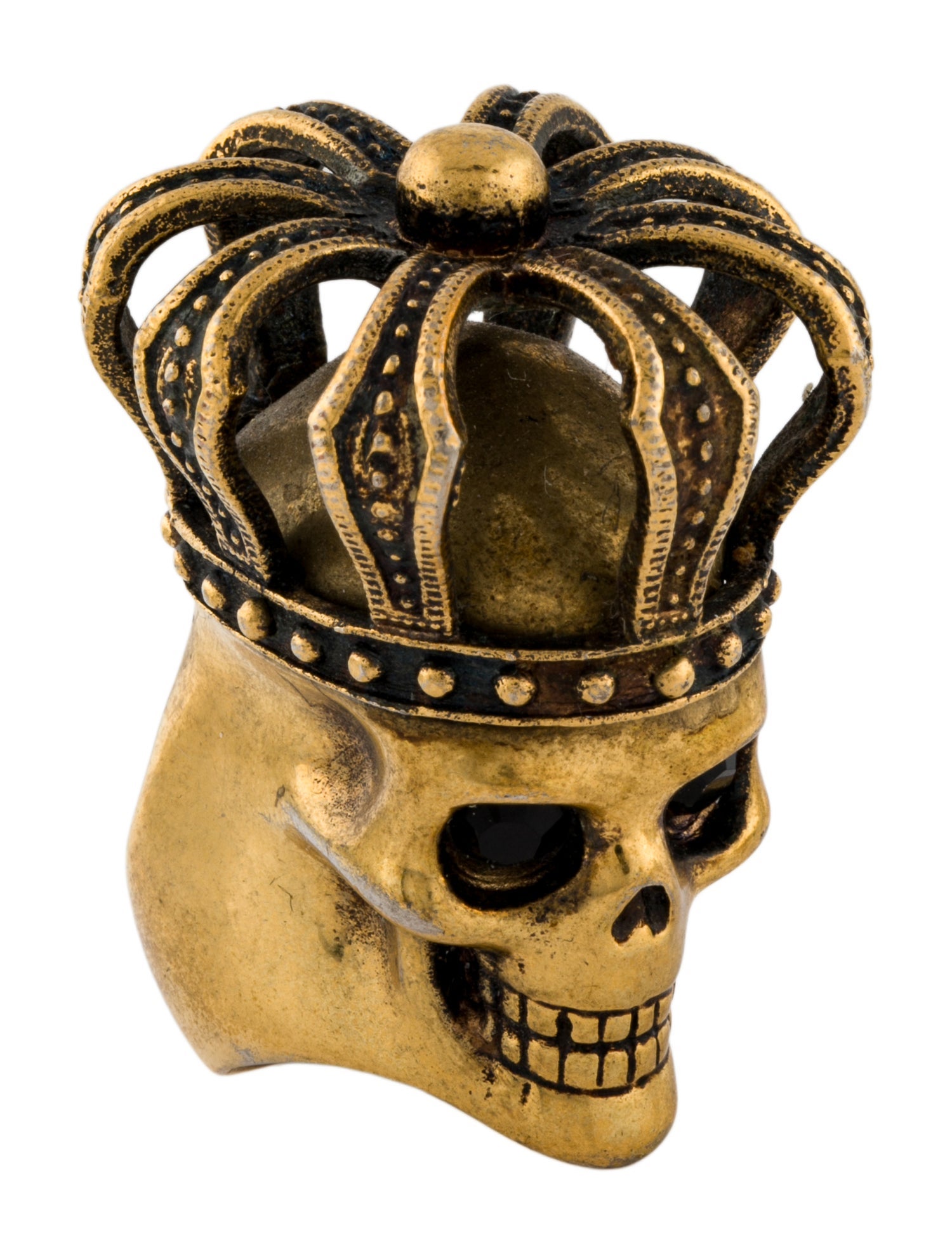 Alexander McQueen Crystal Eye Skull & Crown Cocktail Ring