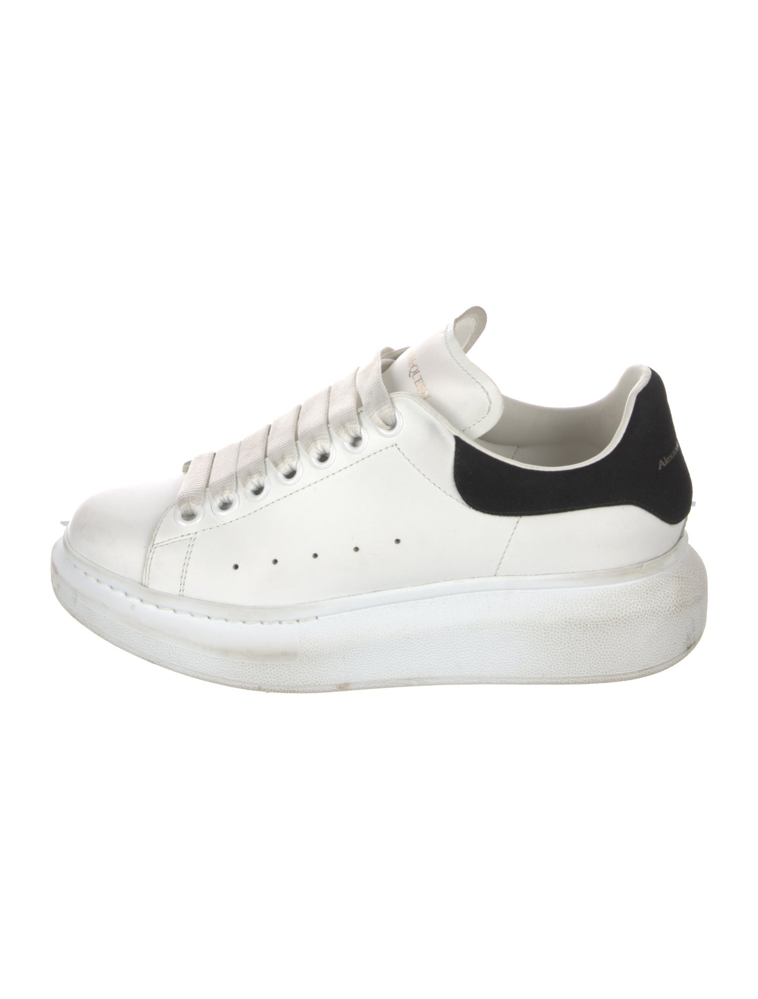 Alexander McQueen Leather Colorblock Pattern Sneakers