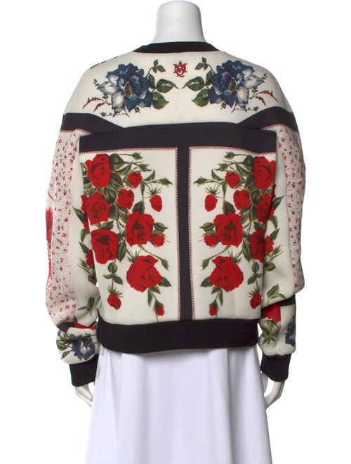 Alexander McQueen Floral Print Crew Neck Sweater