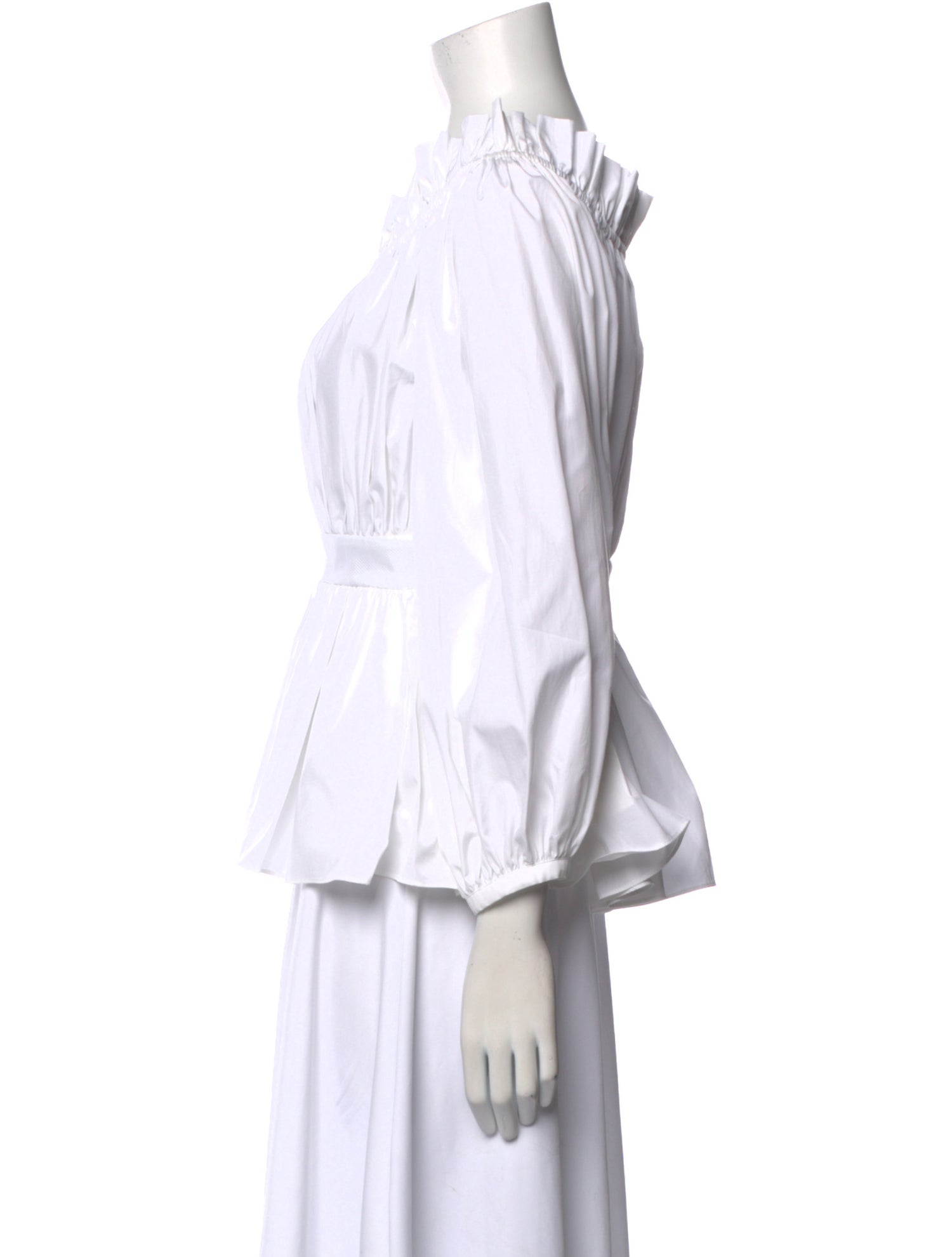 Alexander McQueen Scoop Neck Three-Quarter Sleeve Blouse