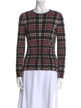 Alexander McQueen Wool Plaid Print Sweater