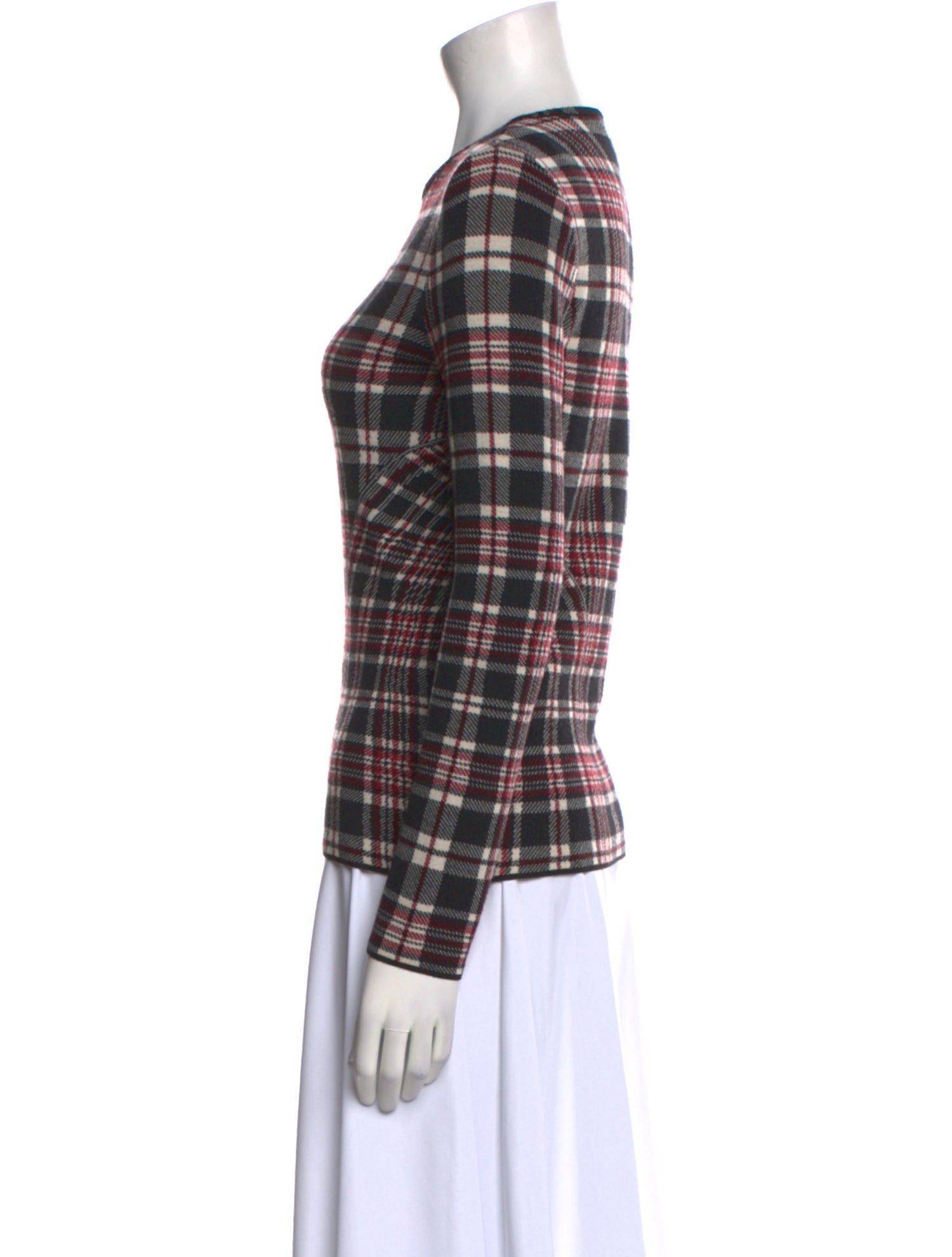 Alexander McQueen Wool Plaid Print Sweater