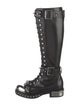 Alexander McQueen Leather Studded Accents Combat Boots