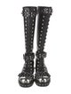 Alexander McQueen Leather Studded Accents Combat Boots