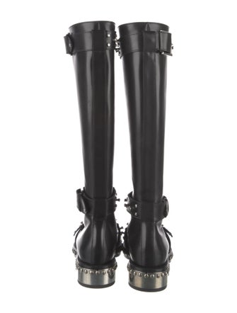 Alexander McQueen Leather Studded Accents Combat Boots