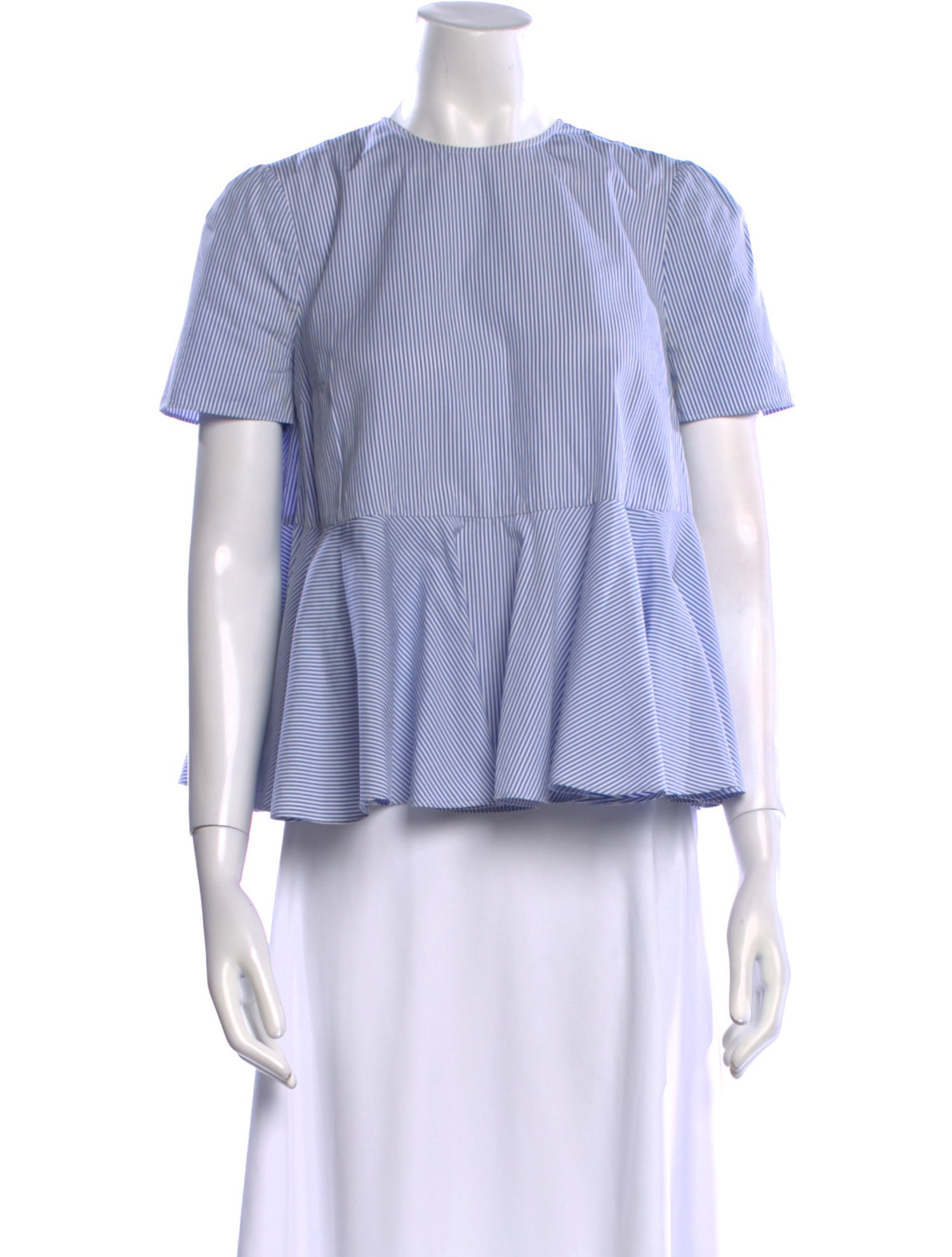 Alexander McQueen Striped Crew Neck Top